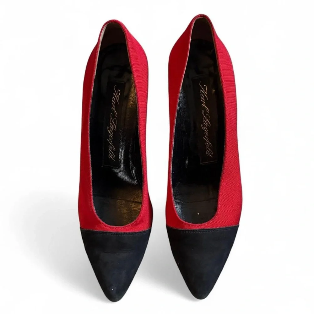 Vintage Karl Lagerfeld luxury line funky heels - Picture 4 of 6